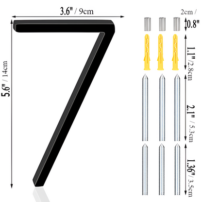 LZINA™ | Black Full House Number - House Number Modern - House Number Sign