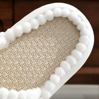 BowLift | Sofie - Lined slippers made of plush with cross band