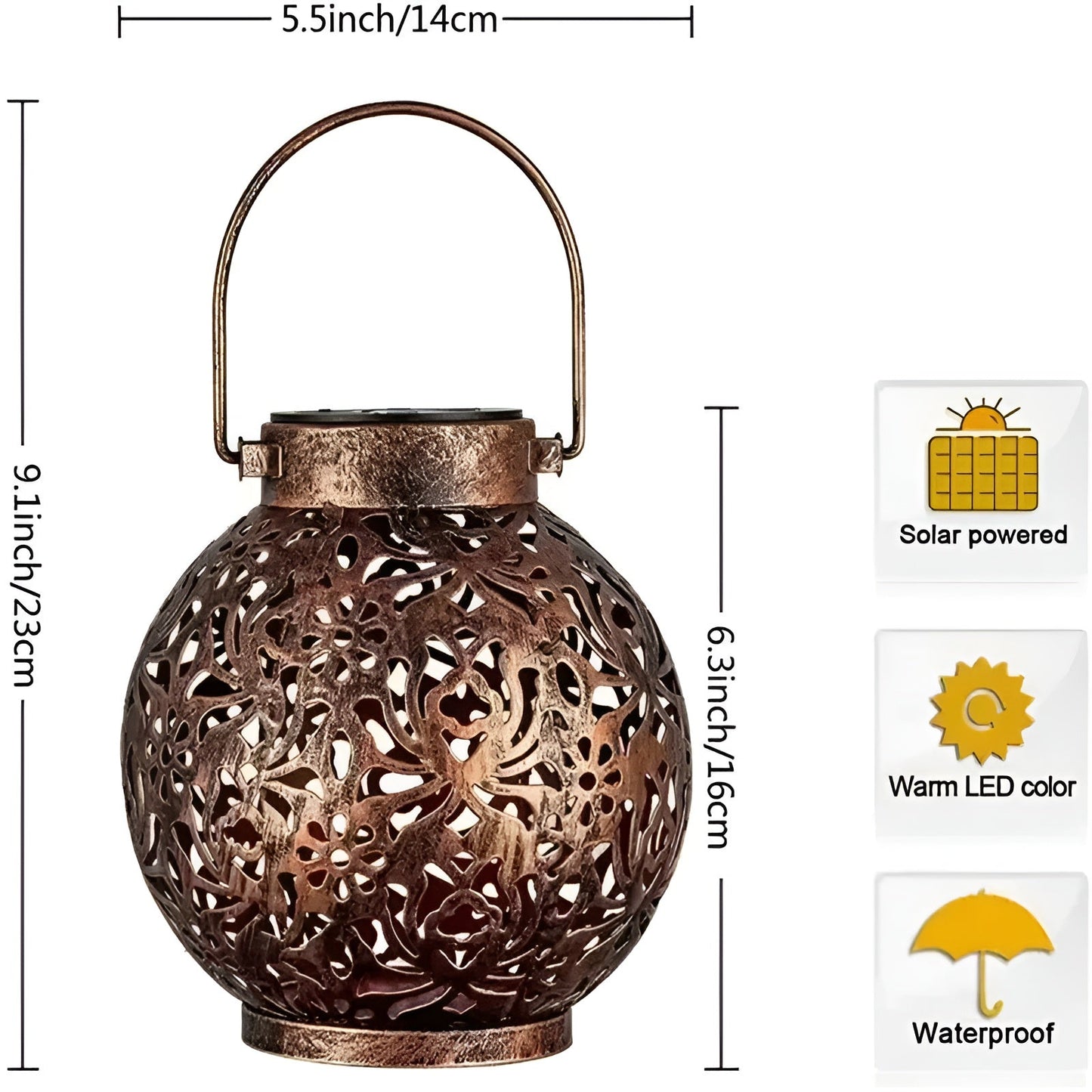 LZINA™ | SolarGlow - Vintage Solar-powered Outdoor Light - Waterproof Outdoor Light