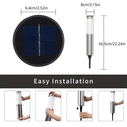 LZINA™ | SolarShimmer - Stainless Steel Solar Post Lights Outdoor Lamp