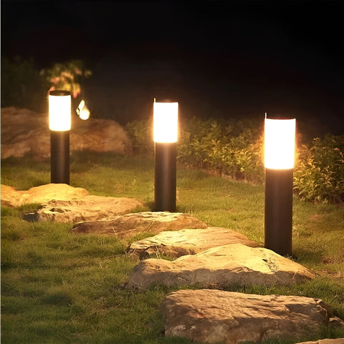 LZINA™ | SolarShimmer - Stainless Steel Solar Post Lights Outdoor Lamp