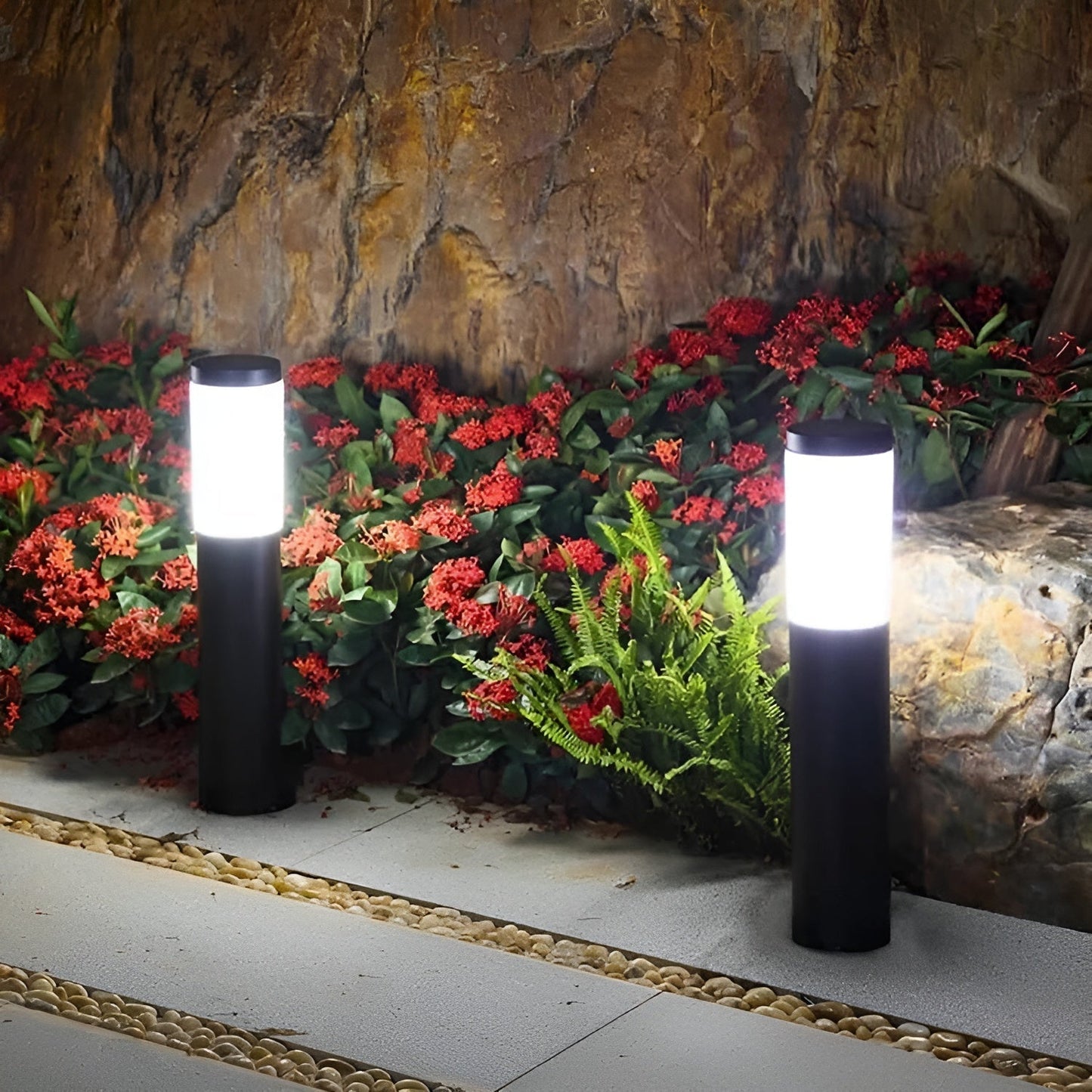 LZINA™ | SolarShimmer - Stainless Steel Solar Post Lights Outdoor Lamp