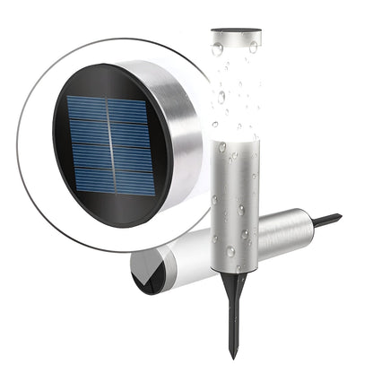 LZINA™ | SolarShimmer - Stainless Steel Solar Post Lights Outdoor Lamp