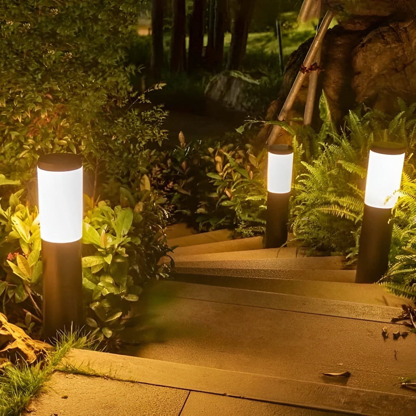 LZINA™ | SolarShimmer - Stainless Steel Solar Post Lights Outdoor Lamp