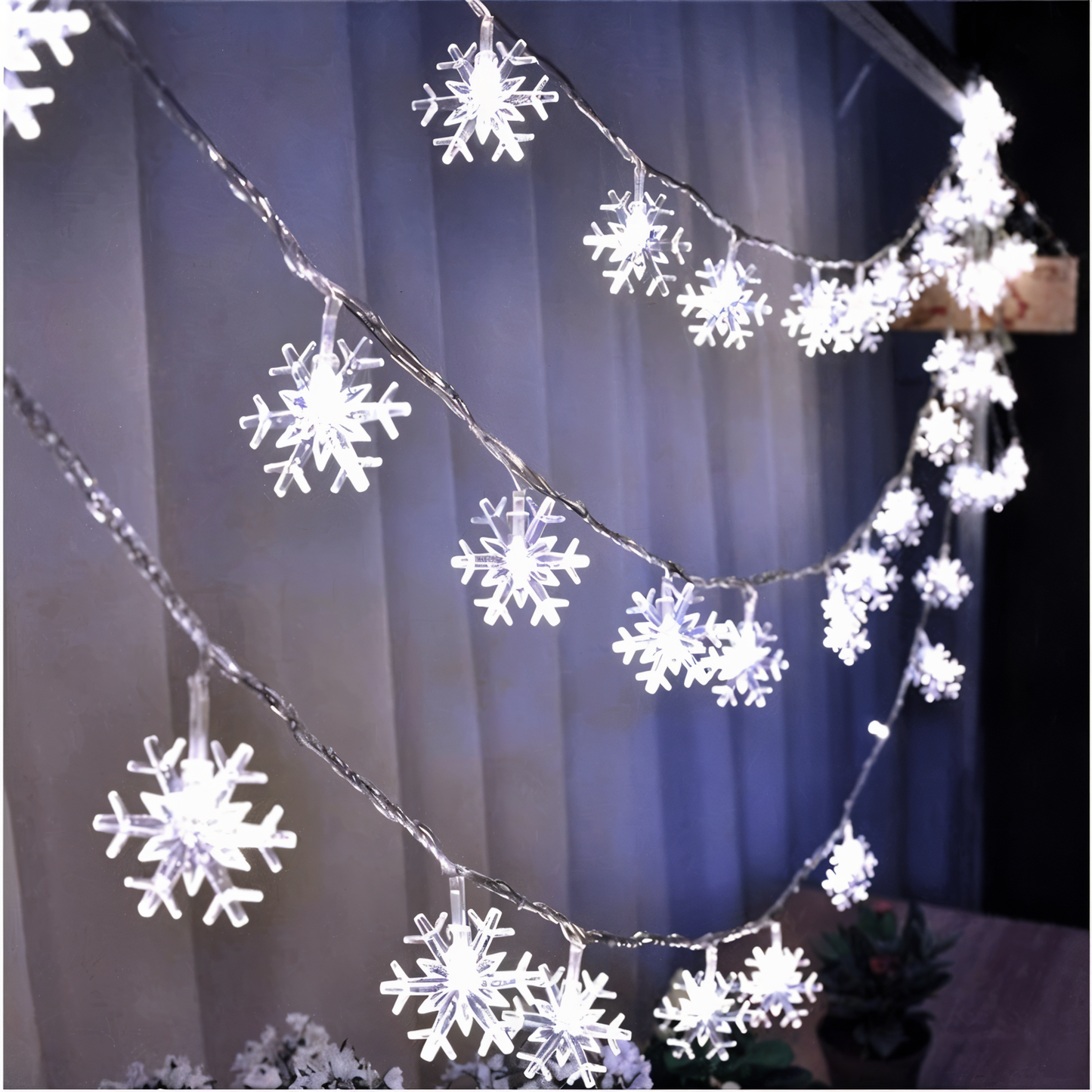 BowLift Sparkle LED String Lights – Decorative Ball, Flower, Star & Snowflake Ornaments