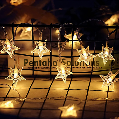 BowLift Sparkle LED String Lights – Decorative Ball, Flower, Star & Snowflake Ornaments