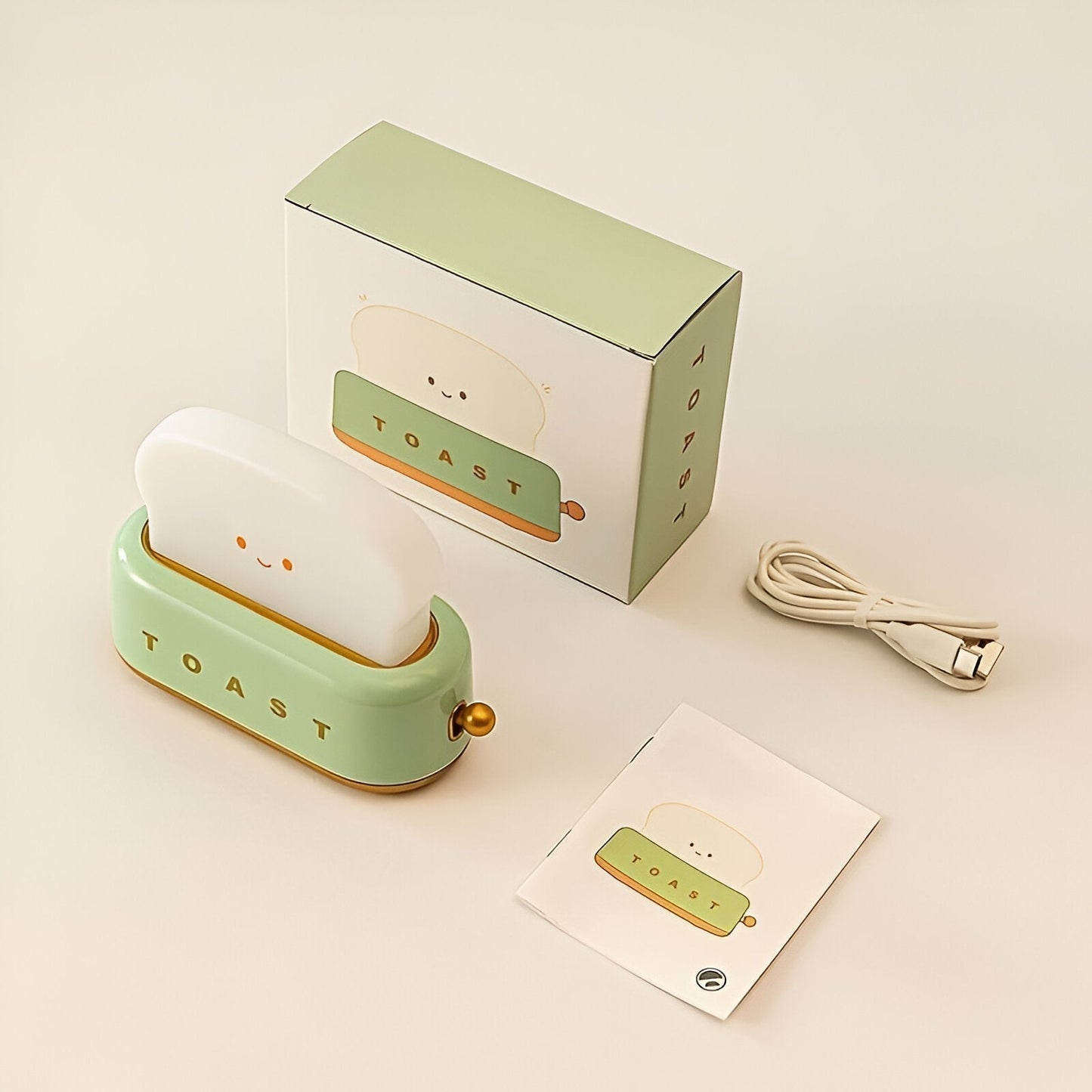 LZINA™ | TinyToast Table Lamp – Portable Toaster-Shaped Night Light with Dimmable LED & USB Port