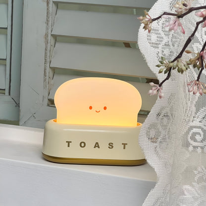 LZINA™ | TinyToast Table Lamp – Portable Toaster-Shaped Night Light with Dimmable LED & USB Port