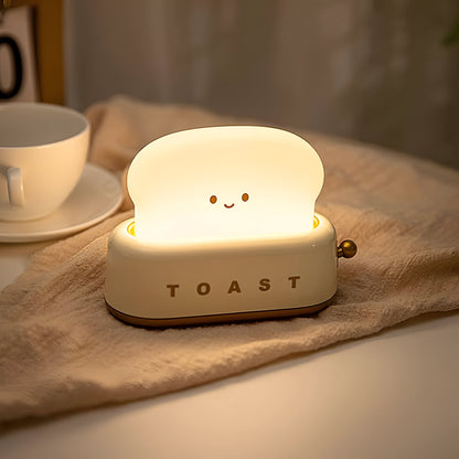 LZINA™ | TinyToast Table Lamp – Portable Toaster-Shaped Night Light with Dimmable LED & USB Port