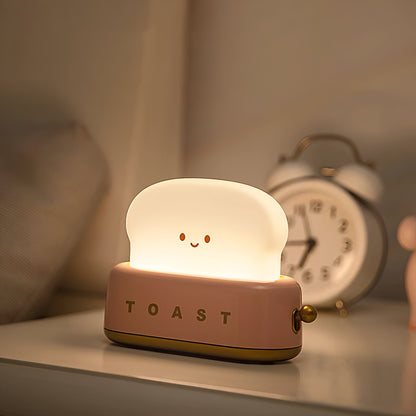 LZINA™ | TinyToast Table Lamp – Portable Toaster-Shaped Night Light with Dimmable LED & USB Port