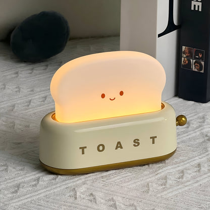 LZINA™ | TinyToast Table Lamp – Portable Toaster-Shaped Night Light with Dimmable LED & USB Port