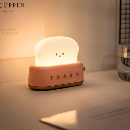 LZINA™ | TinyToast Table Lamp – Portable Toaster-Shaped Night Light with Dimmable LED & USB Port
