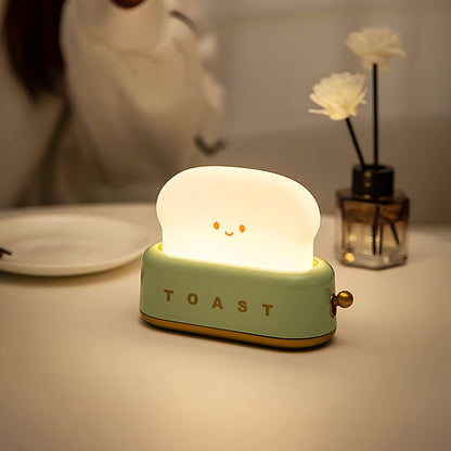 LZINA™ | TinyToast Table Lamp – Portable Toaster-Shaped Night Light with Dimmable LED & USB Port