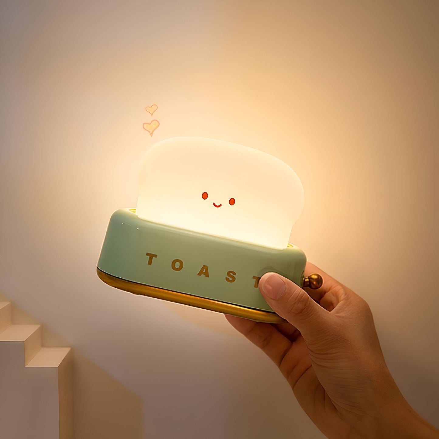 LZINA™ | TinyToast Table Lamp – Portable Toaster-Shaped Night Light with Dimmable LED & USB Port