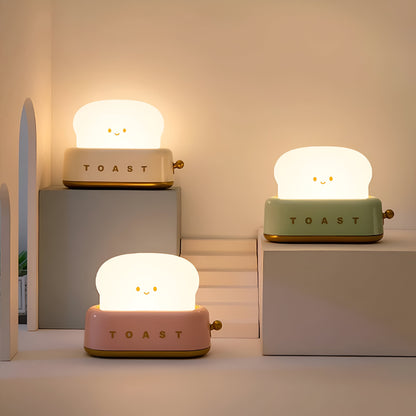 LZINA™ | TinyToast Table Lamp – Portable Toaster-Shaped Night Light with Dimmable LED & USB Port