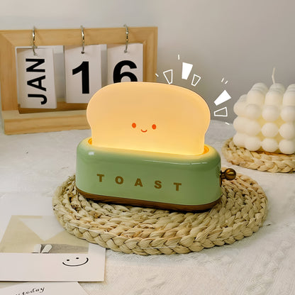 LZINA™ | TinyToast Table Lamp – Portable Toaster-Shaped Night Light with Dimmable LED & USB Port