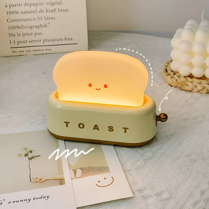 LZINA™ | TinyToast Table Lamp – Portable Toaster-Shaped Night Light with Dimmable LED & USB Port