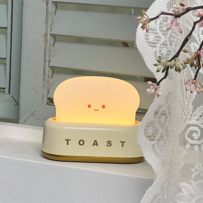 LZINA™ | TinyToast Table Lamp – Portable Toaster-Shaped Night Light with Dimmable LED & USB Port