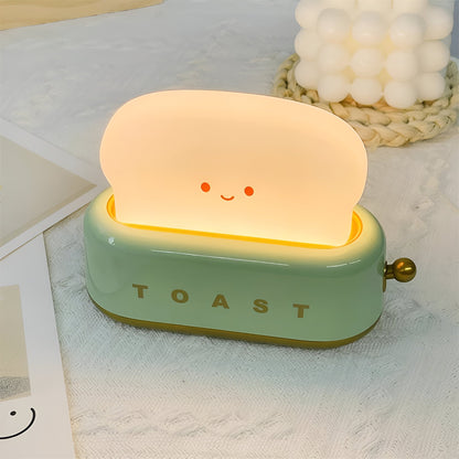 LZINA™ | TinyToast Table Lamp – Portable Toaster-Shaped Night Light with Dimmable LED & USB Port