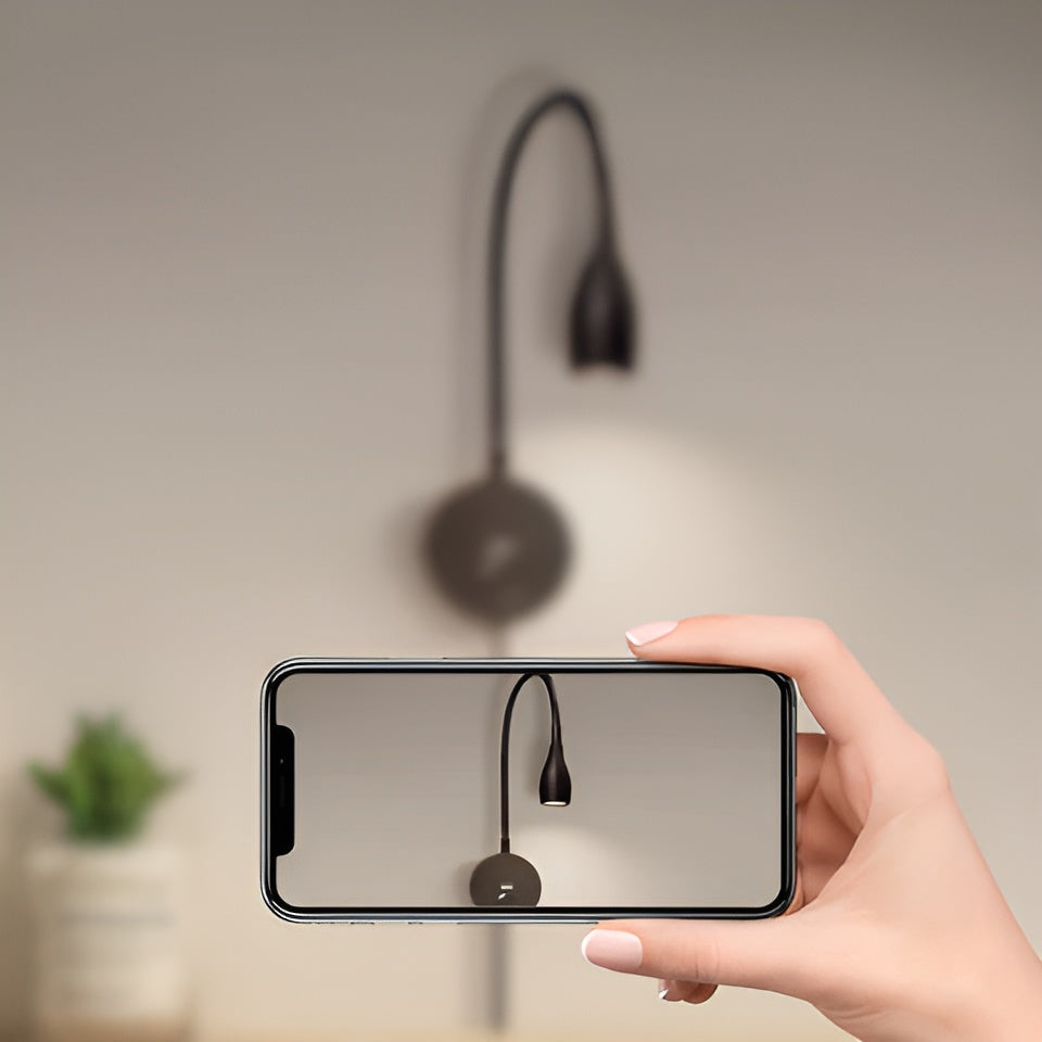 BowLift TouchGlow: 2-in-1 Swan-Neck Wall Lamp with USB Charger for Cozy Reading Evenings