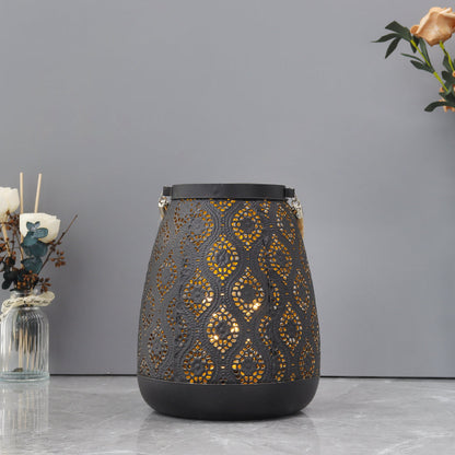BowLift Moroccan-Style Black Metal Battery-Operated Table Lamp – Cordless, Elegant Lighting for Any Space