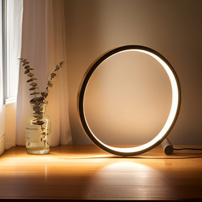 BowLift LED Minimalist Dimmable Round Table Lamp by RumiLight