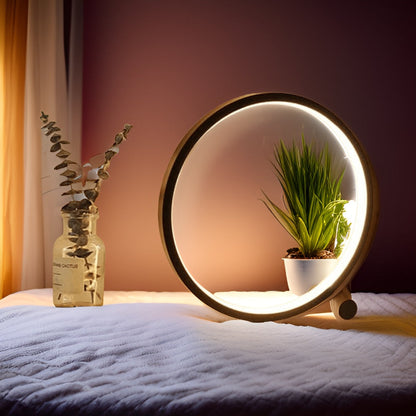 BowLift LED Minimalist Dimmable Round Table Lamp by RumiLight