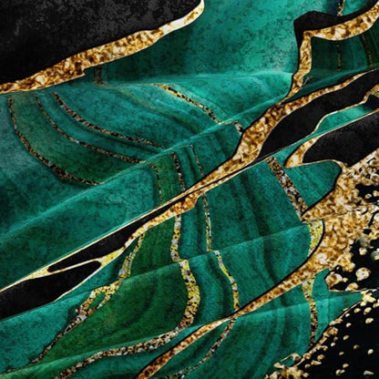 LZINA™ | Jade Opulent Gold Accent Duvet Cover Set