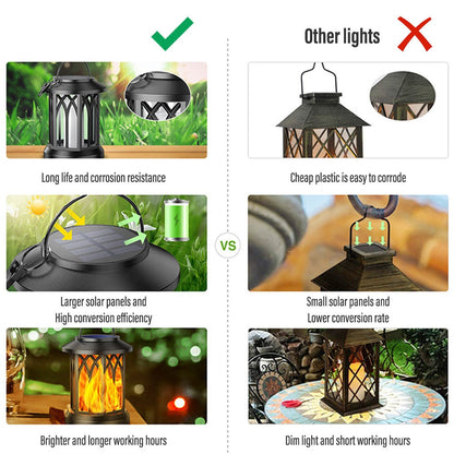 LZINA™ | FlameGlow™ - Hanging Solar Flame Lantern (2-Pack)