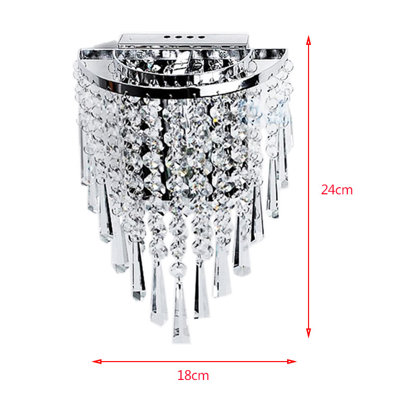 BowLift Modern Chrome Crystal Drop Wall Lamps - Sleek, Glamorous Wall Lighting