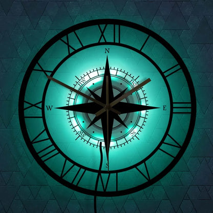 BowLift | DirectionalChart - Nautical Compass Wall Clock