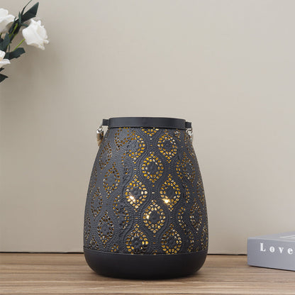 BowLift Moroccan-Style Black Metal Battery-Operated Table Lamp – Cordless, Elegant Lighting for Any Space