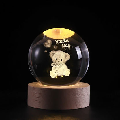 LZINA™ | Luminous Crystal Ball LED Night Light Decor