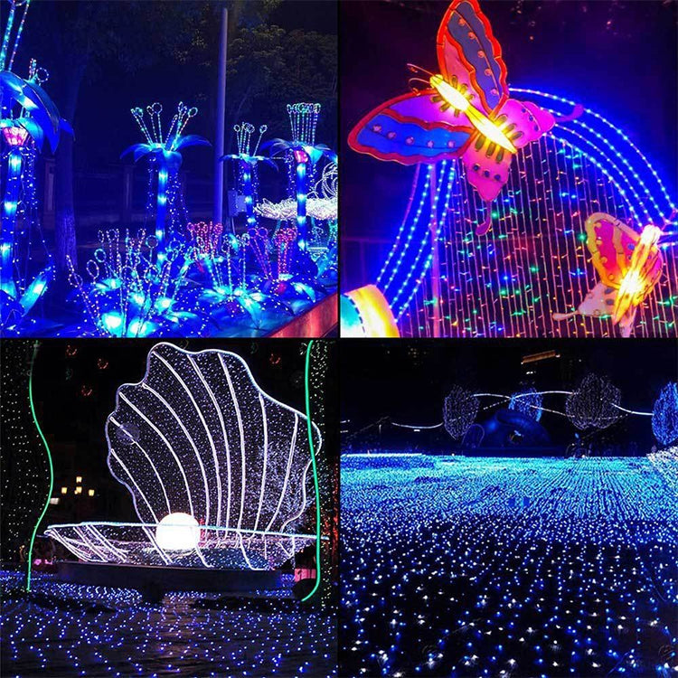 LZINA™ | 200 LEDs Outdoor Waterproof Christmas Festival Decoration Solar Lamps String Lights, Length: 22m (Blue)