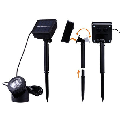 LZINA™ | Two Heads LED Outdoor Waterproof Solar Underwater Spotlight Floodlight