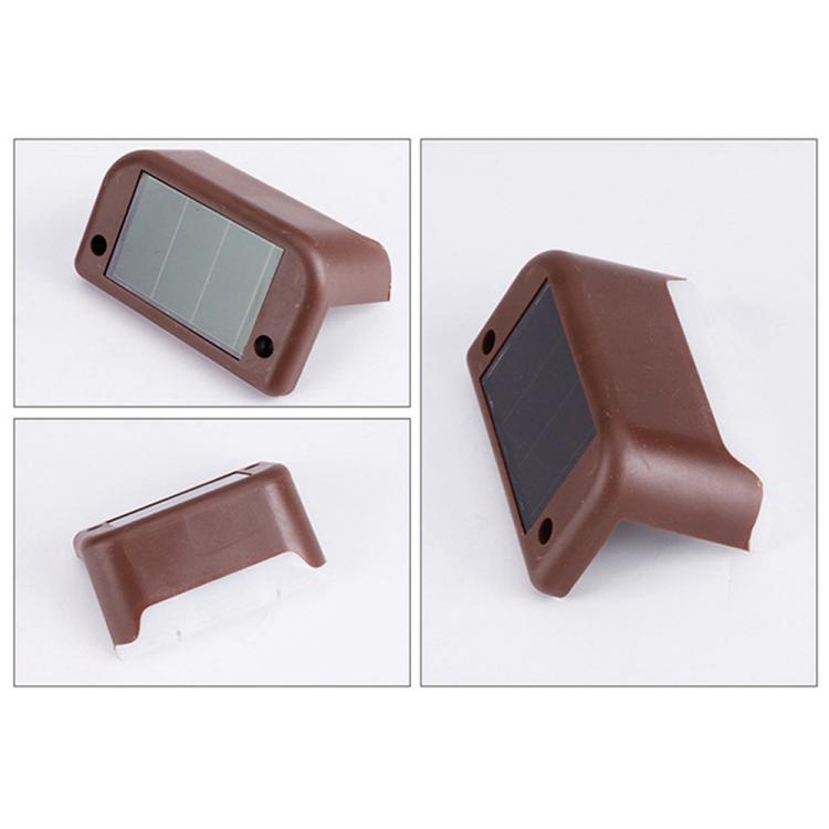 LZINA™ | 12 PCS Solar Powered LED Outdoor Step Light IP65 Waterproof Garden Lamp, Warm White Light (Brown)