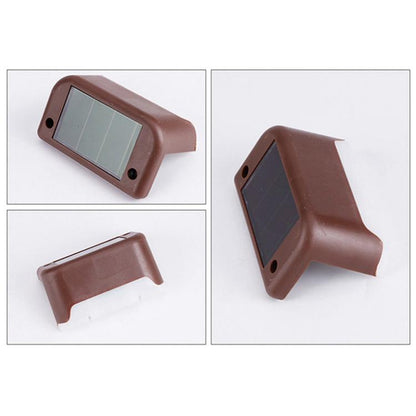 LZINA™ | 12 PCS Solar Powered LED Outdoor Step Light IP65 Waterproof Garden Lamp, Warm White Light (Brown)
