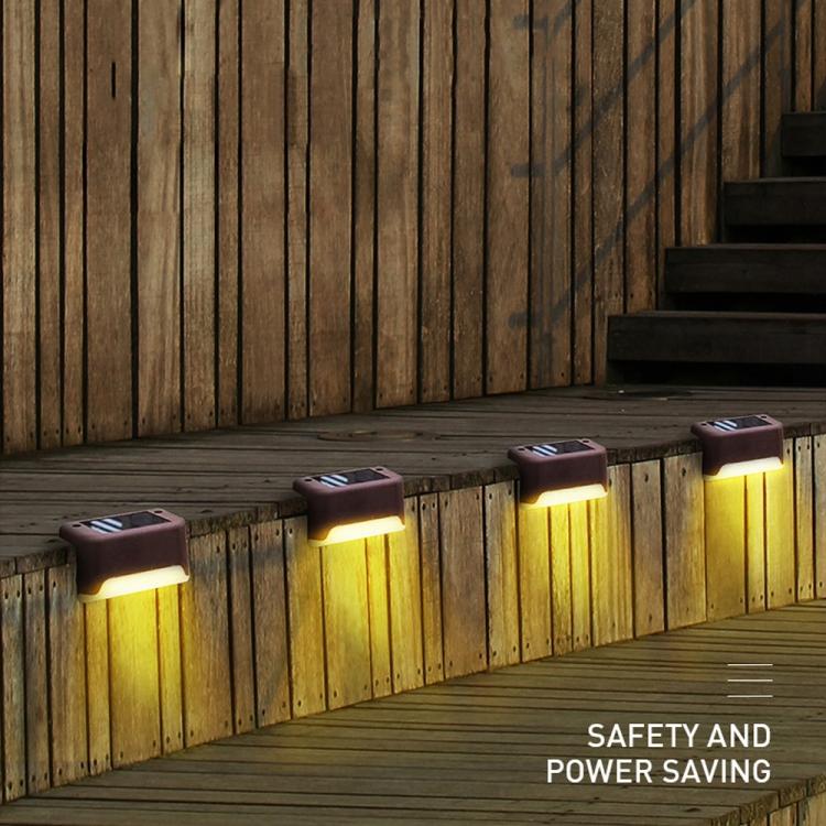 LZINA™ | 12 PCS Solar Powered LED Outdoor Step Light IP65 Waterproof Garden Lamp, Warm White Light (Brown)