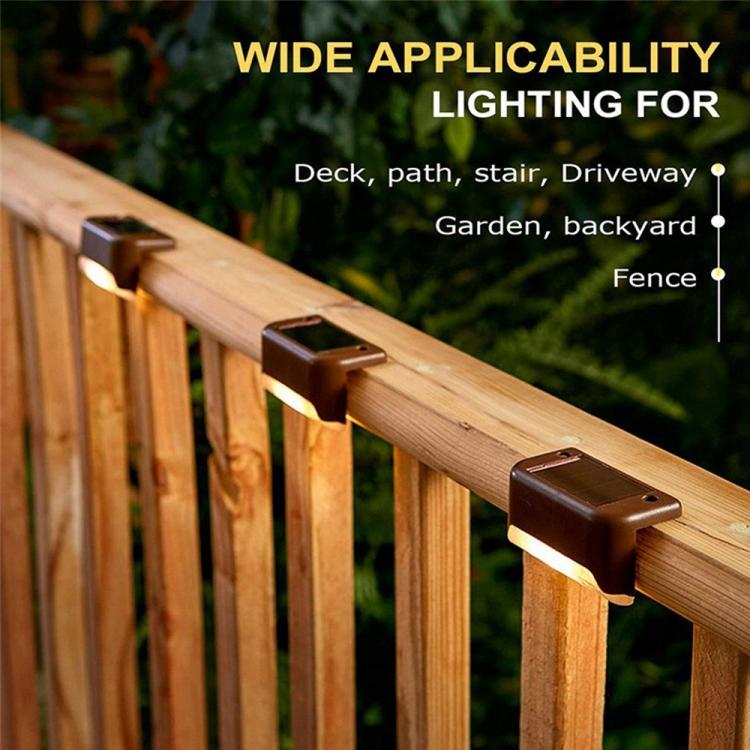 LZINA™ | 12 PCS Solar Powered LED Outdoor Step Light IP65 Waterproof Garden Lamp, Warm White Light (Brown)