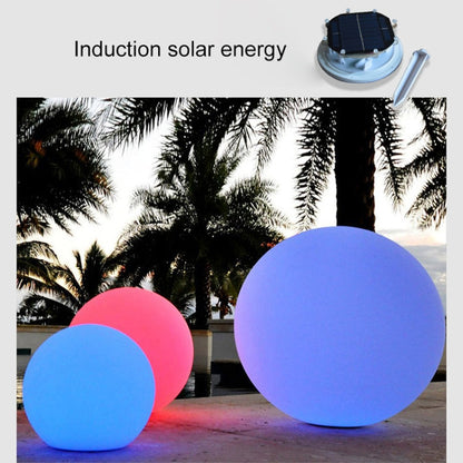 LZINA™ | LEH-42321 40cm Round Ball Solar Power Lamp, Floating Garden Color Changing LED Light with 0.7W Monocrystalline Silicon Solar Panel & Remote Control (White)