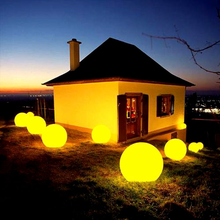 LZINA™ | LEH-42321 40cm Round Ball Solar Power Lamp, Floating Garden Color Changing LED Light with 0.7W Monocrystalline Silicon Solar Panel & Remote Control (White)