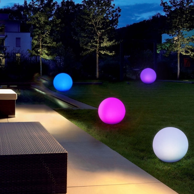 LZINA™ | LEH-42321 40cm Round Ball Solar Power Lamp, Floating Garden Color Changing LED Light with 0.7W Monocrystalline Silicon Solar Panel & Remote Control (White)