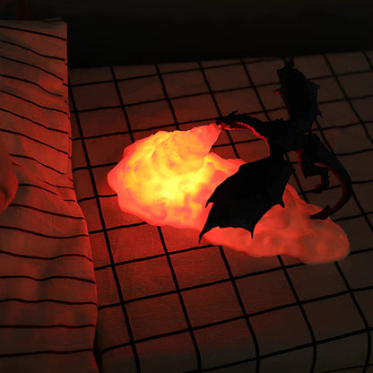 LZINA™ | LED Night Light with Dragon Flame – 3D Sculpture, USB Charging, Perfect for Gamers
