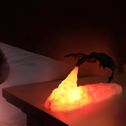 LZINA™ | LED Night Light with Dragon Flame – 3D Sculpture, USB Charging, Perfect for Gamers