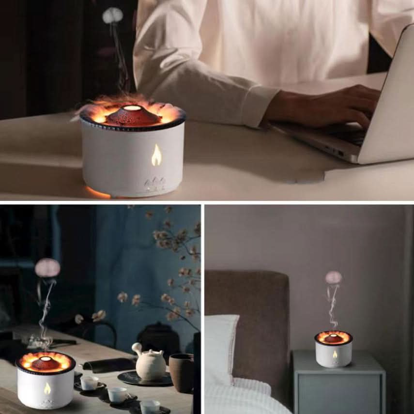 LZINA™ | Aroma humidifier with flame effect & night light for relaxation & room fragrance