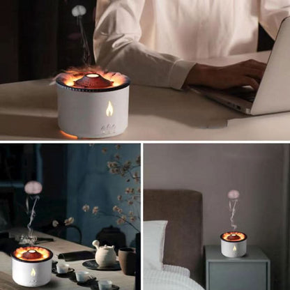 LZINA™ | Aroma humidifier with flame effect & night light for relaxation & room fragrance