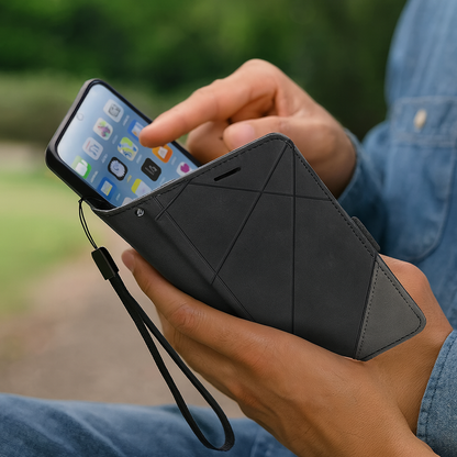 LZINA™ | Leather Wallet Flip Phone Case