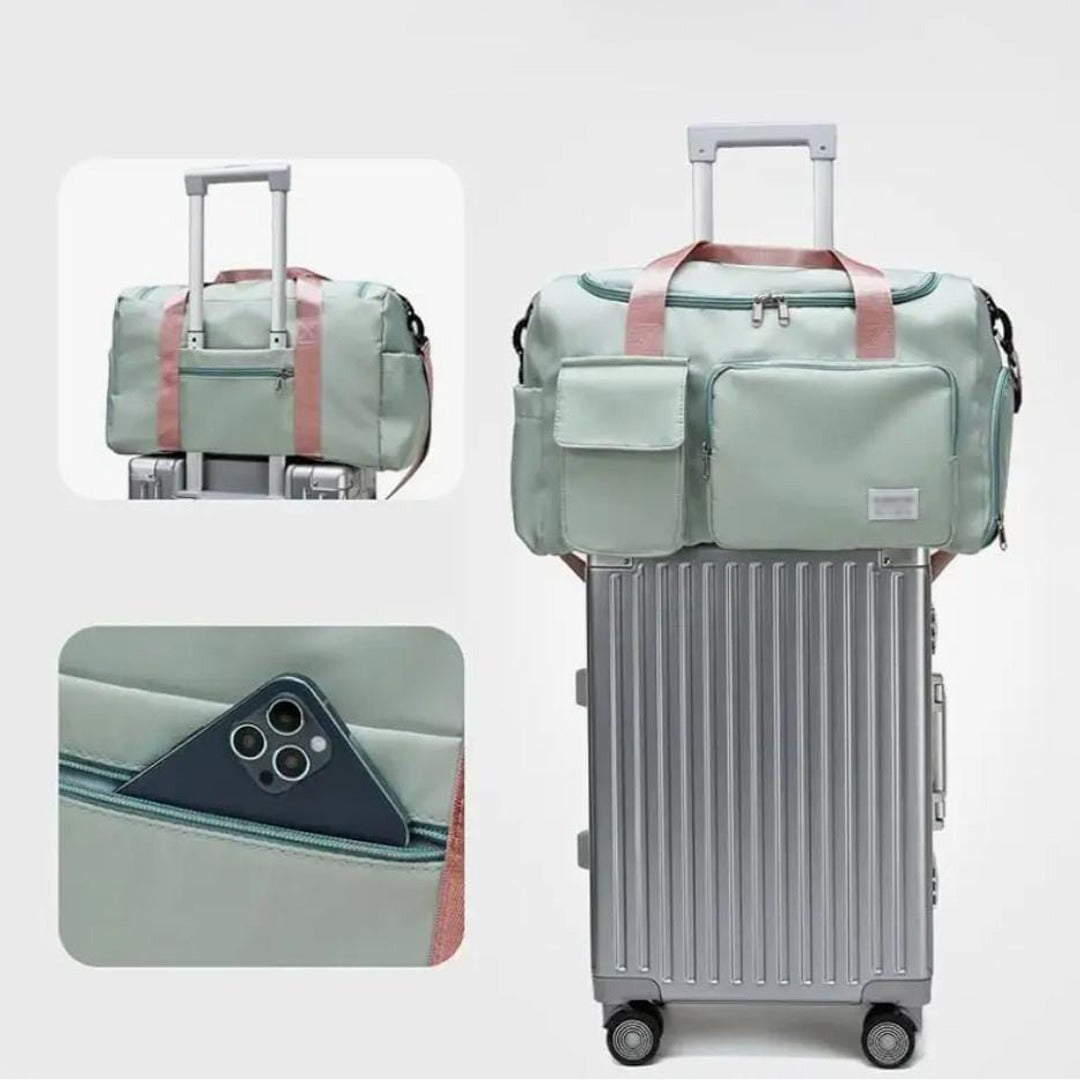 LZINA™ | Multi-Pocket Travel Bag, Sports and Gym Duffle with Separate Shoe Compartment