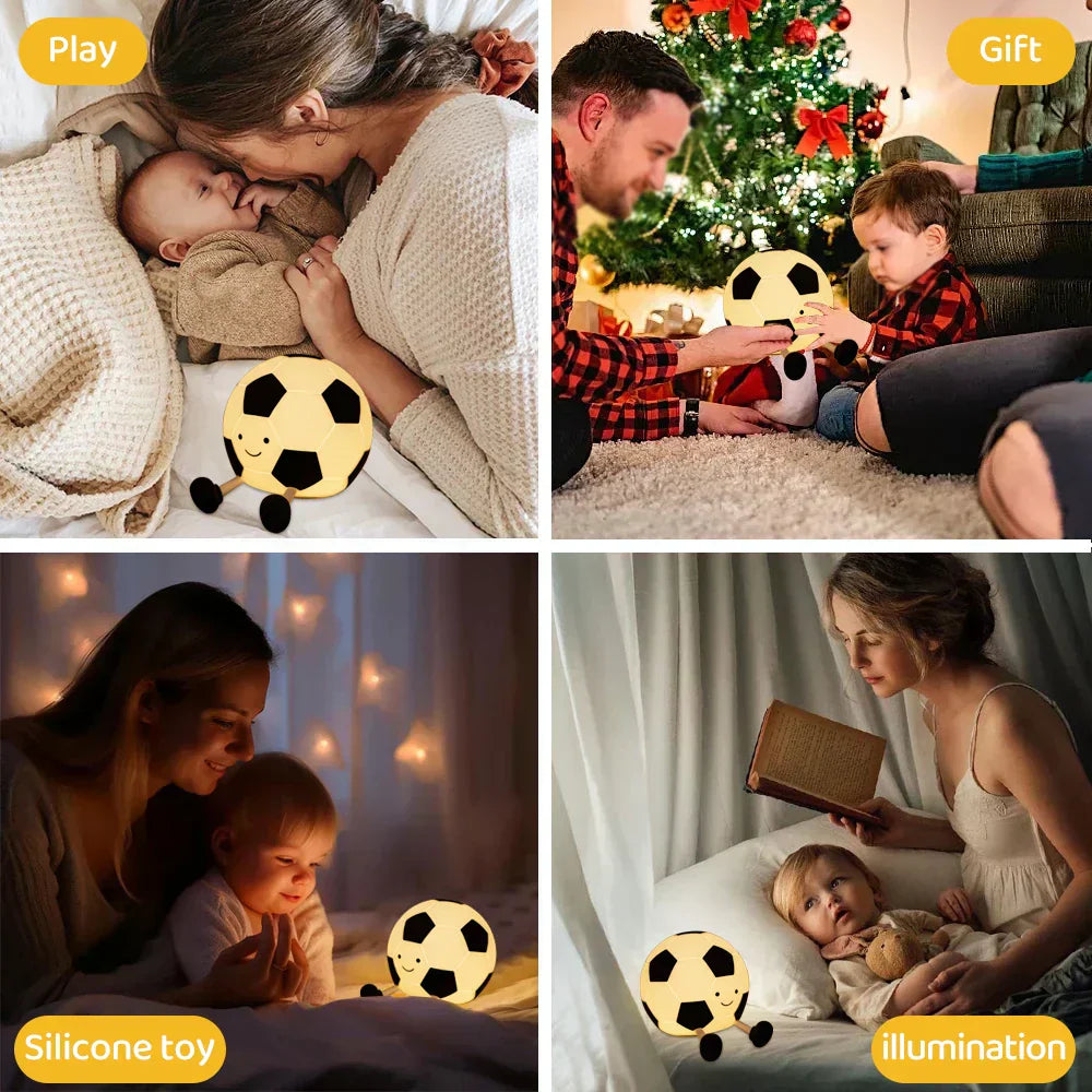 LZINA™ | LumoKick – Rechargeable Silicone Football Night Light with 3 Brightness Levels