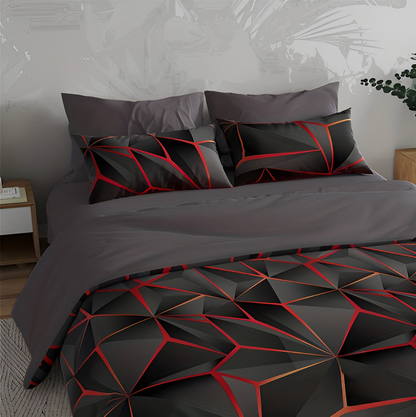 LZINA™ | CLOUDLUX - Fluffy 3D-printed check bedding set